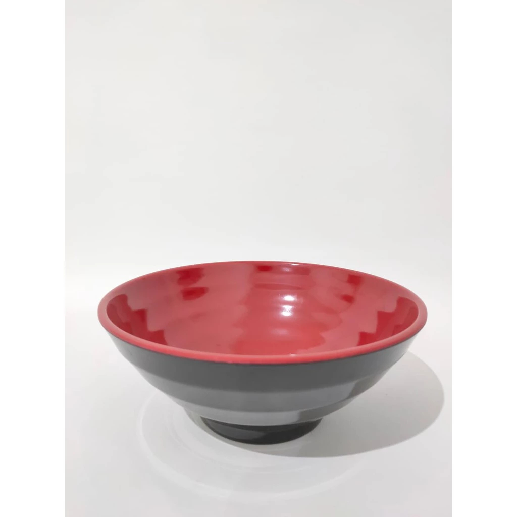 Mangkok Ramen Ulir Merah Hitam melamin 6.5