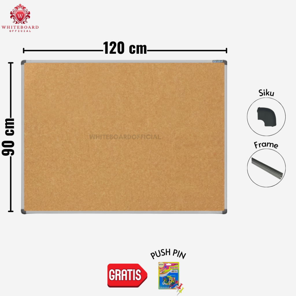 

SAKANA Softboard Gantung 90x120cm / Cork Board / Pin Board / Papan Mading / Papan Pengumuman