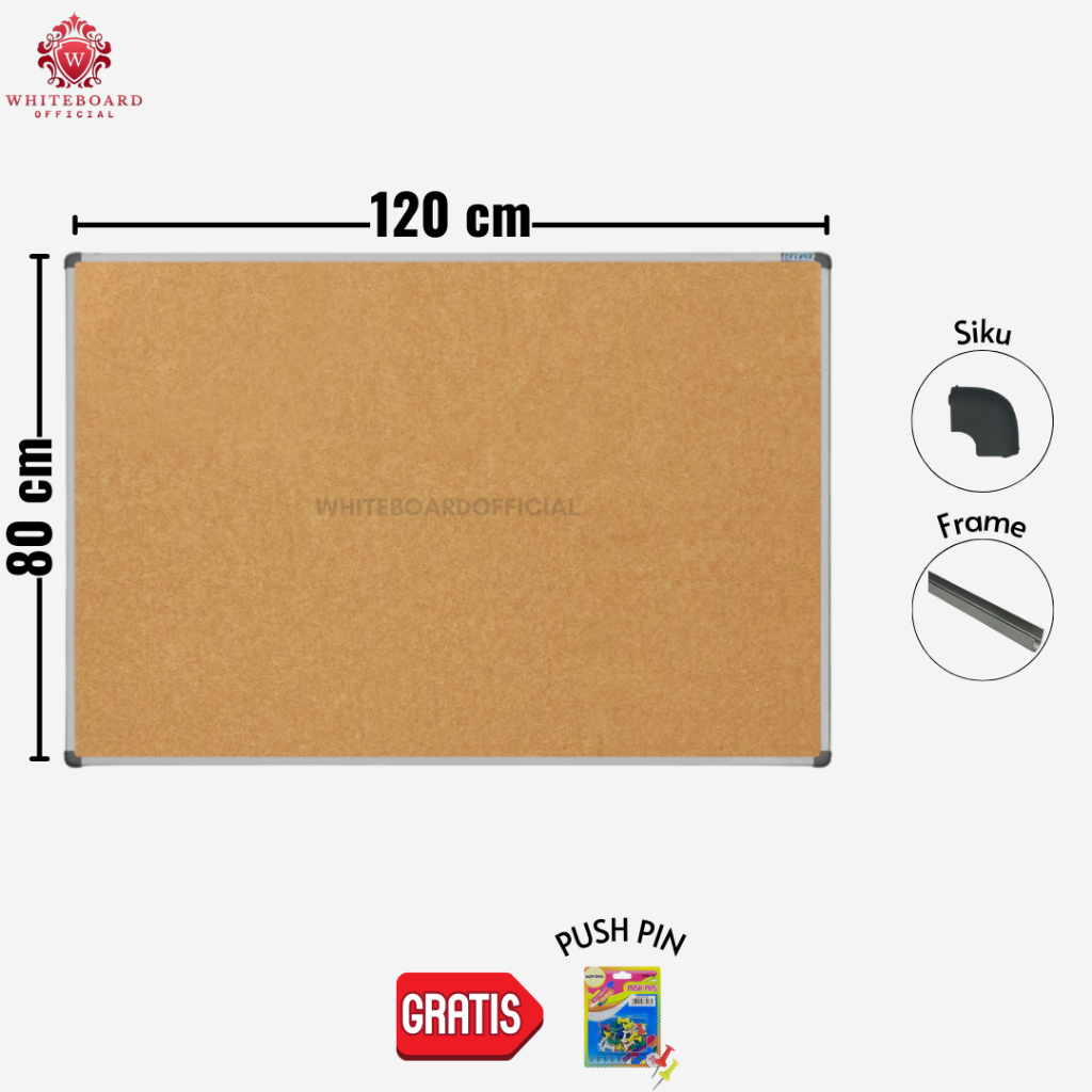 

SAKANA Softboard Gantung 80x120cm / Cork Board / Pin Board / Papan Mading / Papan Pengumuman