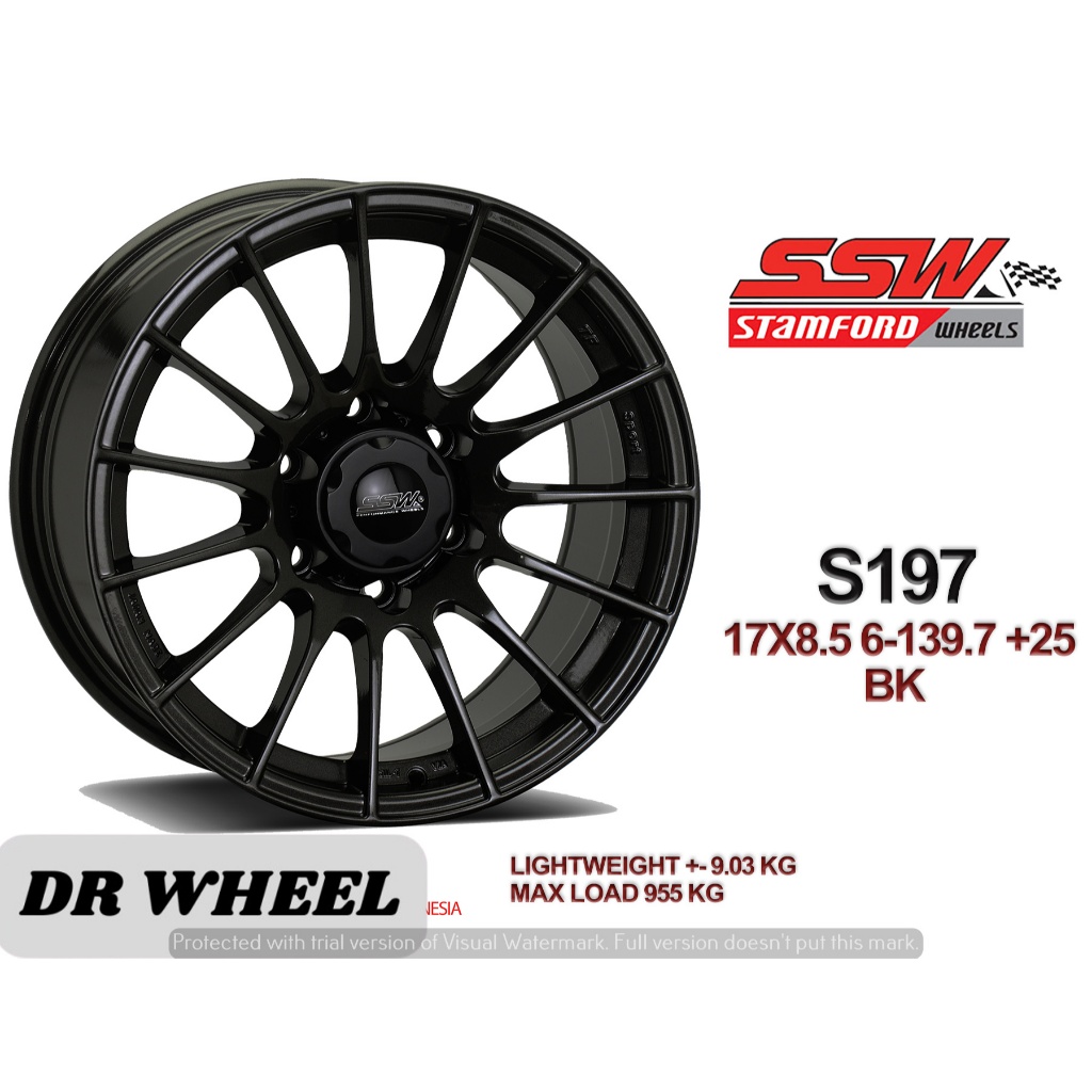 Velg mobil jari jari untuk toyota fortuner ring 17 lebar 9 warna black dop et25