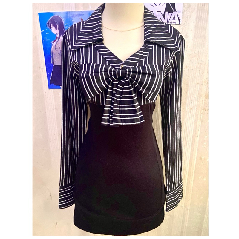 Agejo Gyaru pendora strip big bow mini dress not liz lisa d.i.a diaspec gold infinity gyaru gal mars