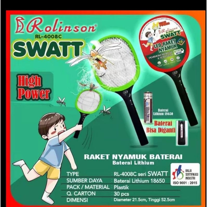 RAKET NYAMUK, BATERAI CAS LEPASAN 6800MAH