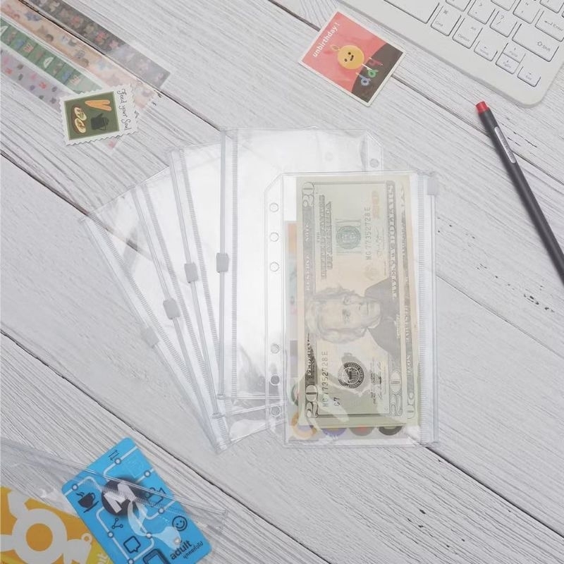 

Ziplock Binder A6 Ziplock Bag Pocket Kantong Transparan 6 hole Budgeting Keuangan Penyimpanan