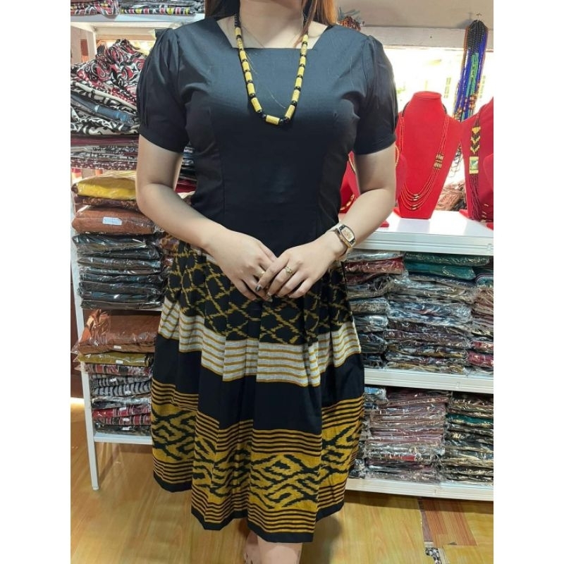 BAJU SETELAN ROK PAYUNG LENGAN BALON - TENUN JEPARA