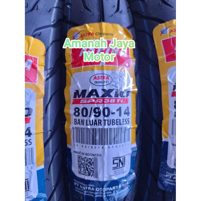 (Promo) Ban Tubeles SPRTL Aspira depan atau belakang 80/90-14 & 90/90-14For Beat karbu/F1/esp/street