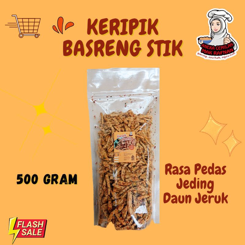 

Keripik Basreng Stik Ikan Tuna Garing Renyah Enak Rasa Pedas Jeding Daun Jeruk 250gram
