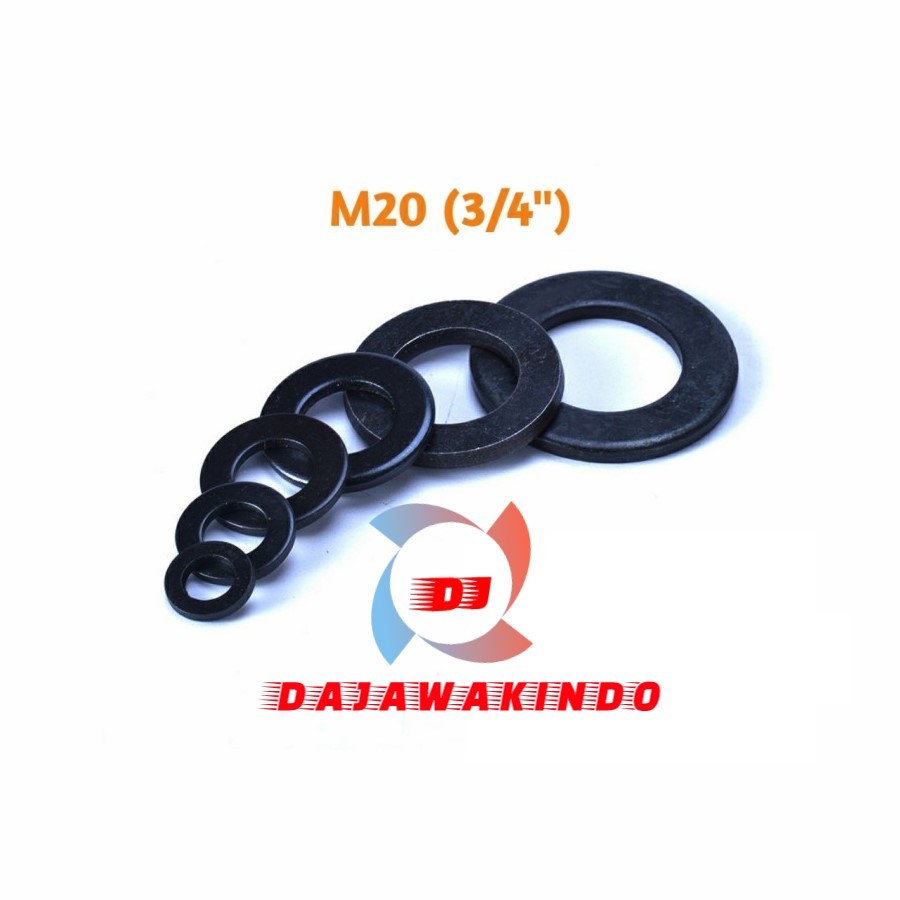 Ring Plat Hitam Ukuran M20 (3/4") | Washer Plate