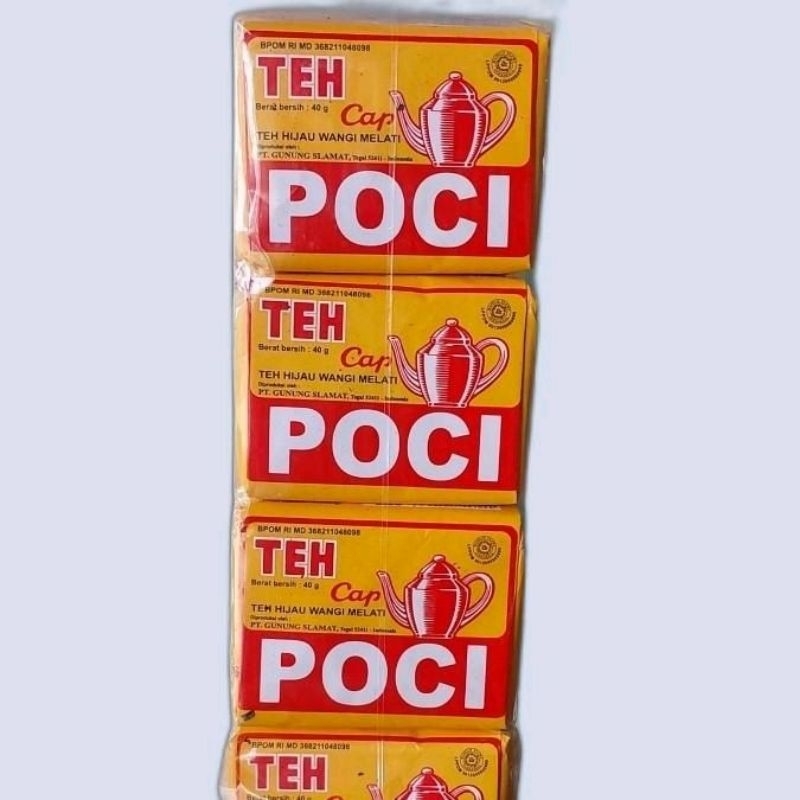 

Teh Hijau Wangi Melati Cap Poci 1 Slop isi 10 pcs, Netto 40gr