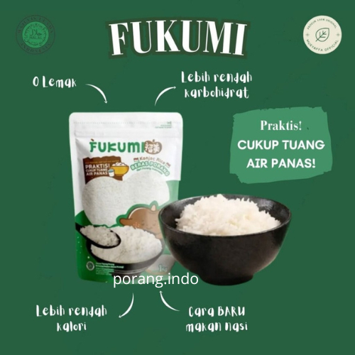 READY STOK Fukumi Beras Porang 1Kg Beras Diet Beras Rendah Kalori Beras diet Fukumi Pouch