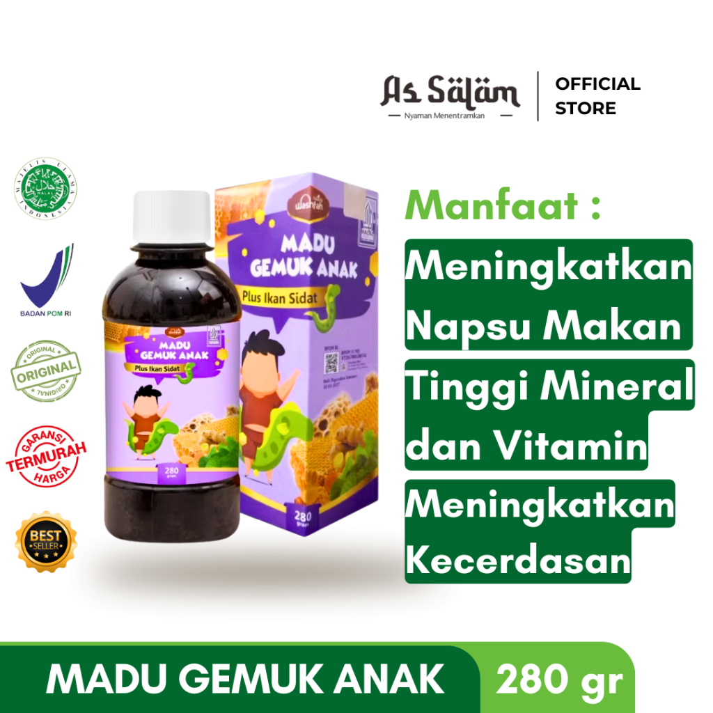 

Suplemen Penggemuk Badan Anak Washfah Madu Gemuk Badan Anak untuk meningkatkan Napsu Makan - 280 gr