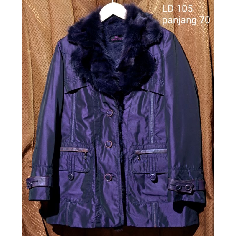 coat bulu asli coat bulas coat winter bulu fur fox coat coat wanita ungu coat musim dingin wanita un