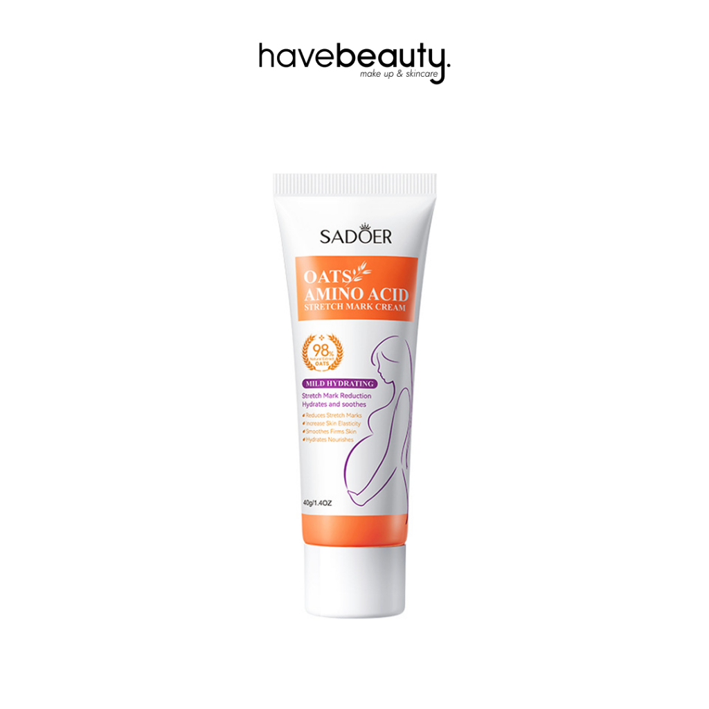 [havebeauty.] SADOER Stretch Mark Cream Oats Amino Acid | Kurangi Bekas & Melembapkan Kulit XX059