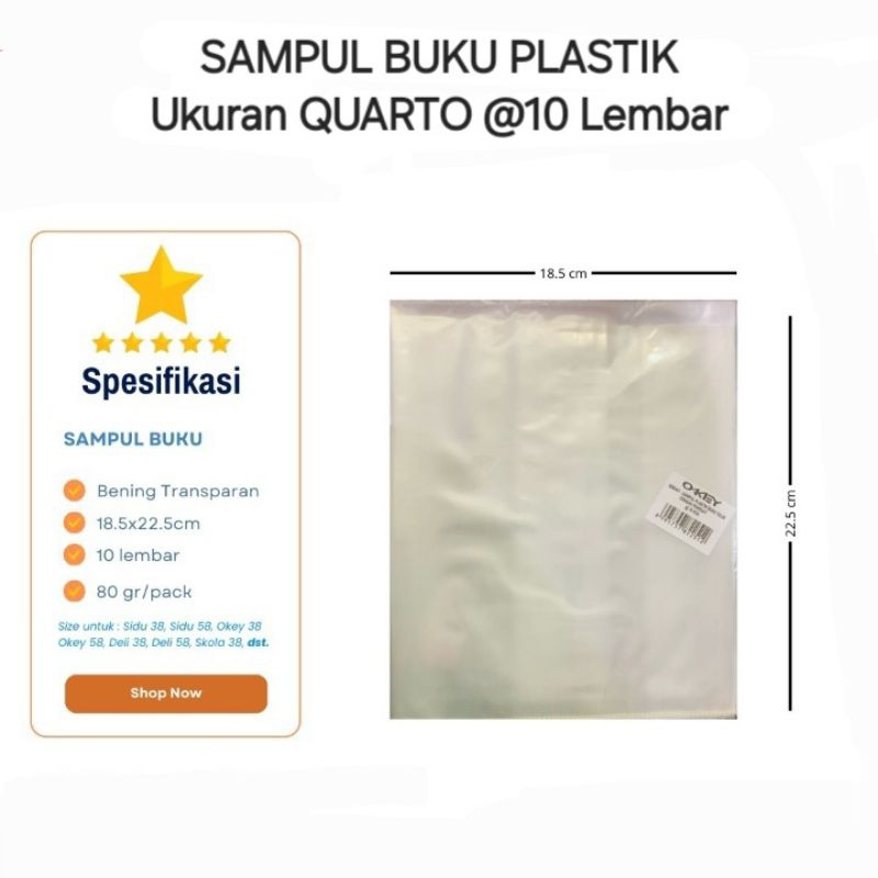 

Sampul Buku Plastik Isi 10 Lembar Ukuran Quarto Buku Biasa
