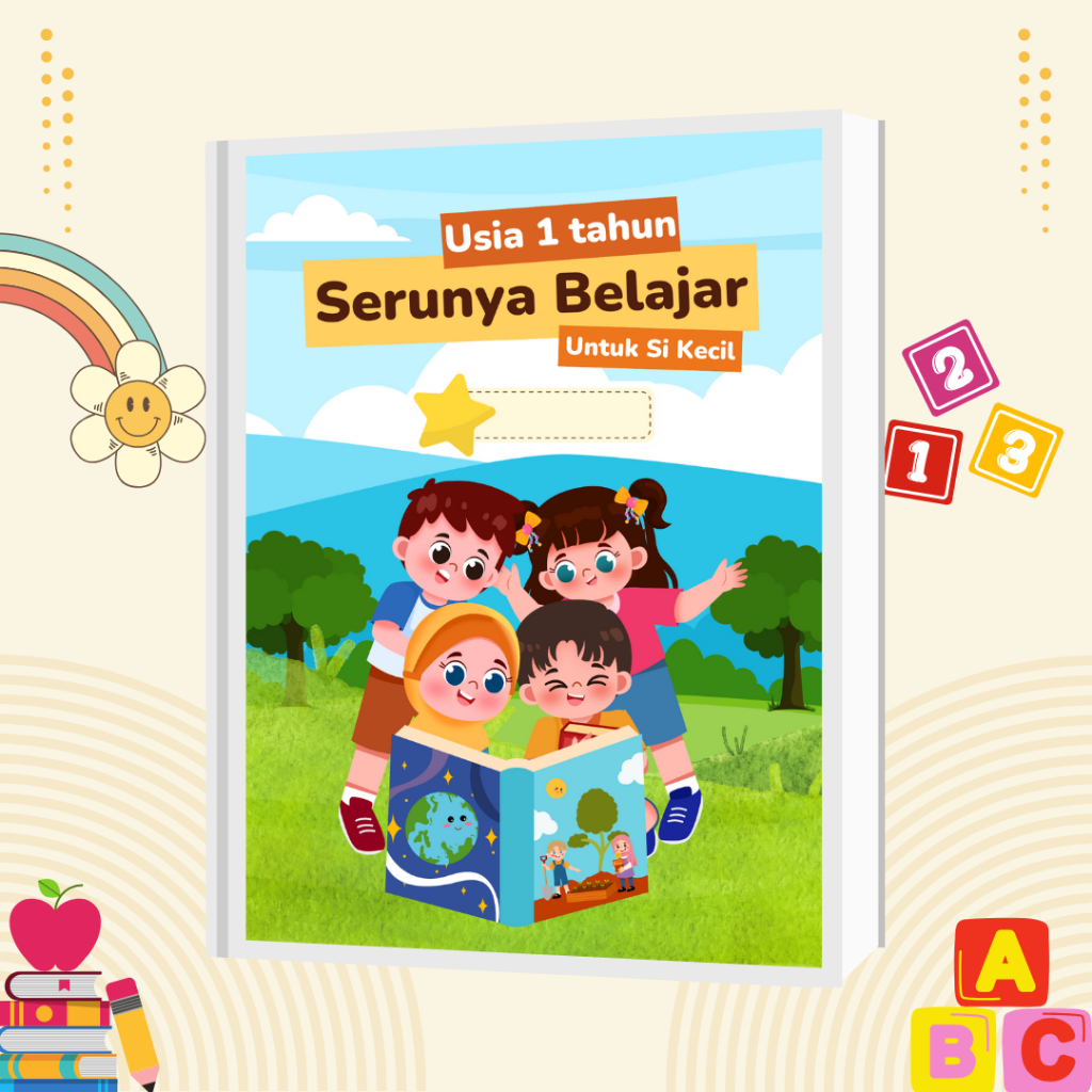 Worksheet Edukasi dan Belajar Seru Usia 1 Tahun VOL 1 Free Spidol Wipe and Clean & Map
