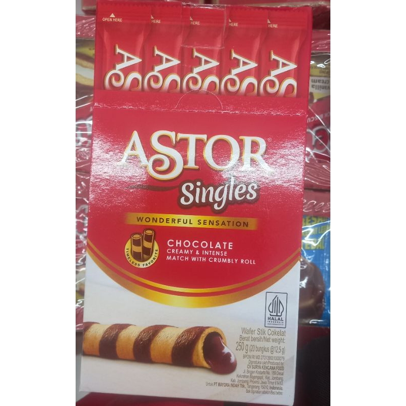 

ASTOR wafer chocolate roll Single 12.5gr@20bungkus