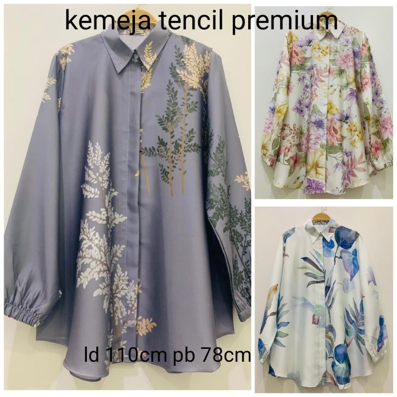 ATASAN BLOUSE KEMEJA SILK TENCIL PREMIUM