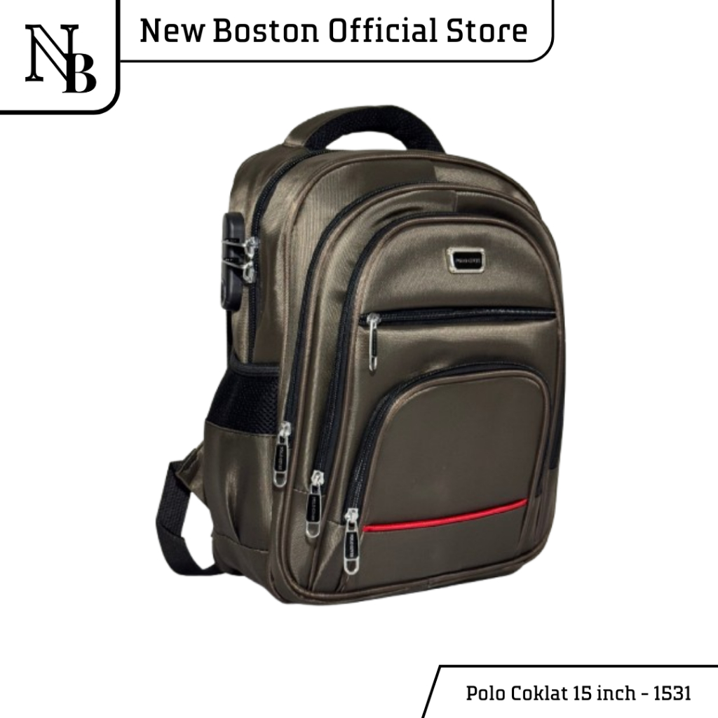 [POLO GIVES] TAS POLO 15 INCH PRIA - TAS KANTORAN, TAS RANSEL - SLOT USB, LAPTOP, LOCK DAN COVER HUJ