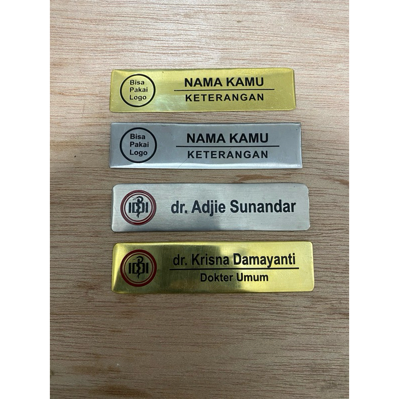 

Name Tag Etching Stainless / Kuningan | Papan Nama Premium Mewah | Custom Nama | ENT
