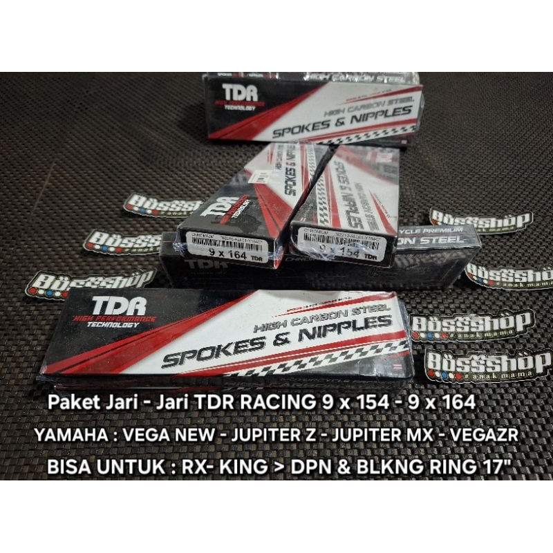 PAKET JARI-JARI TDR CROME Depan-Belakang 9x154 / 9x164 RING 17" Ruji Velg Vega Jupiter Z Rx-king