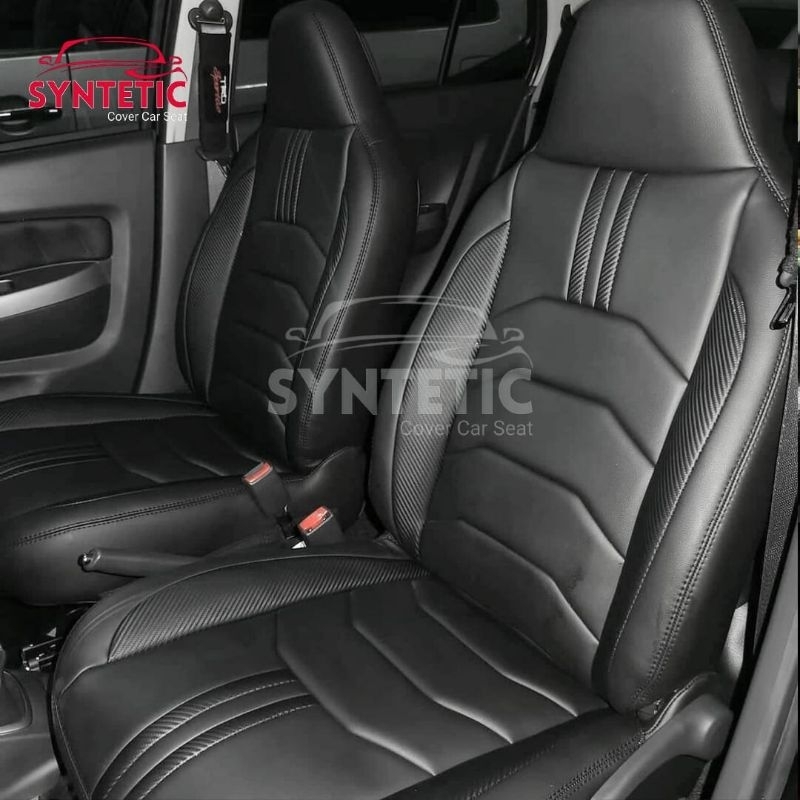 Sarung Jok Mobil Datsun Go + Full Set 3 Baris Bonus Bantal Leher