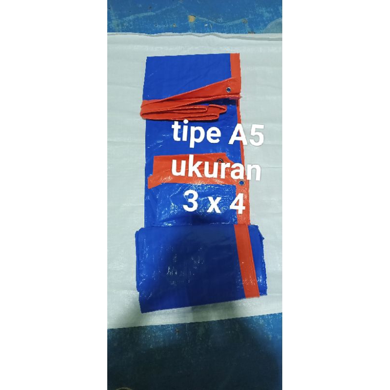 terpal tipe A5 ukuran 3 x 4 warna biru