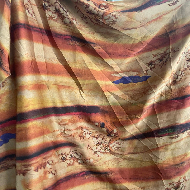 kain sutra siln motig abstrak premium - kain silk sutra - kain satin silk original - kain satin styl