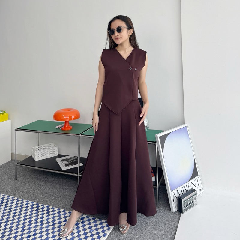Naomi Vest Set - One Set Rok - Set Blazer Wanita - Setelan Rok Wanita - Setelan Rok - Rok Panjang - 
