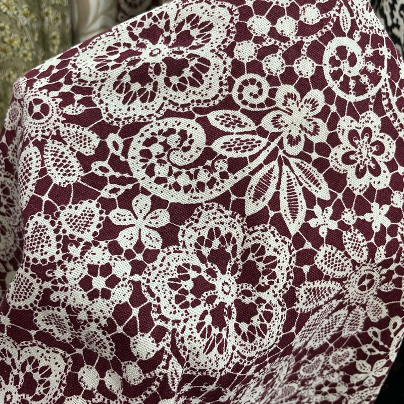 kain katun linen - kain katun linen motif bunga impor - kain katun linen original - kain katun linen