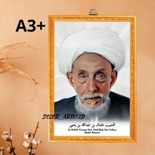 Foto Poster Kayu Habib Usman bin Abdullah bin Yahya-Mufti Betawi