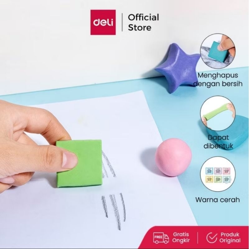 

Deli School Eraser / Penghapus Bersih Bisa Bentuk Sesuai Keinginan VP176