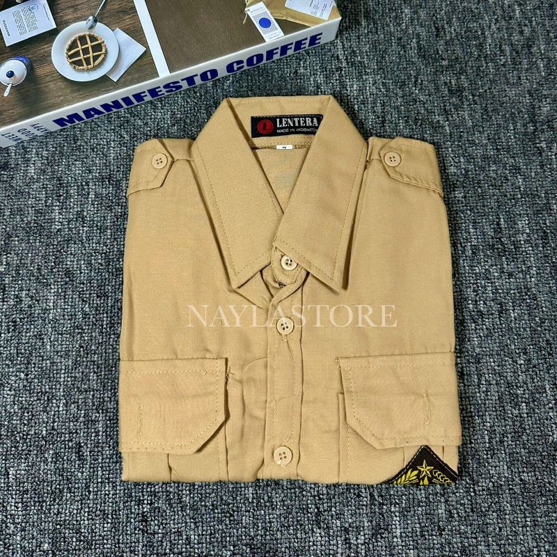 Baju pramuka SD anak laki - laki lengan pendek..