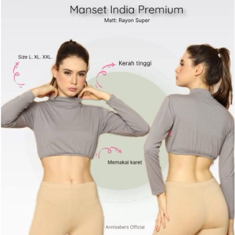 Manset crop| iner rayon | Manset baju | Manset baju crop tangan panjang | iner premium