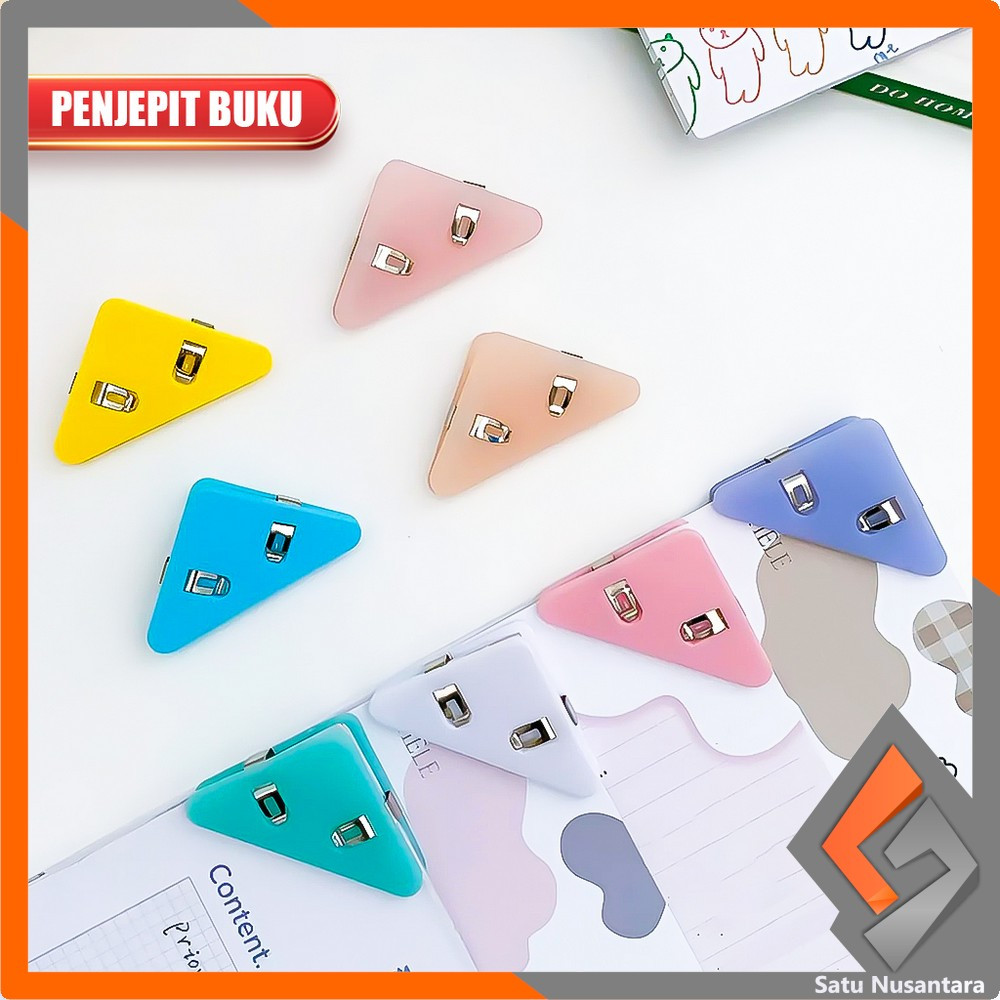 

SN-A119 Paper Clip Segitiga Warna Warni aesthetic Klip Sudut Jepitan Buku Akrilik / Penjepit Kertas Clips Book dan Paper Corner Plastik Serbaguna