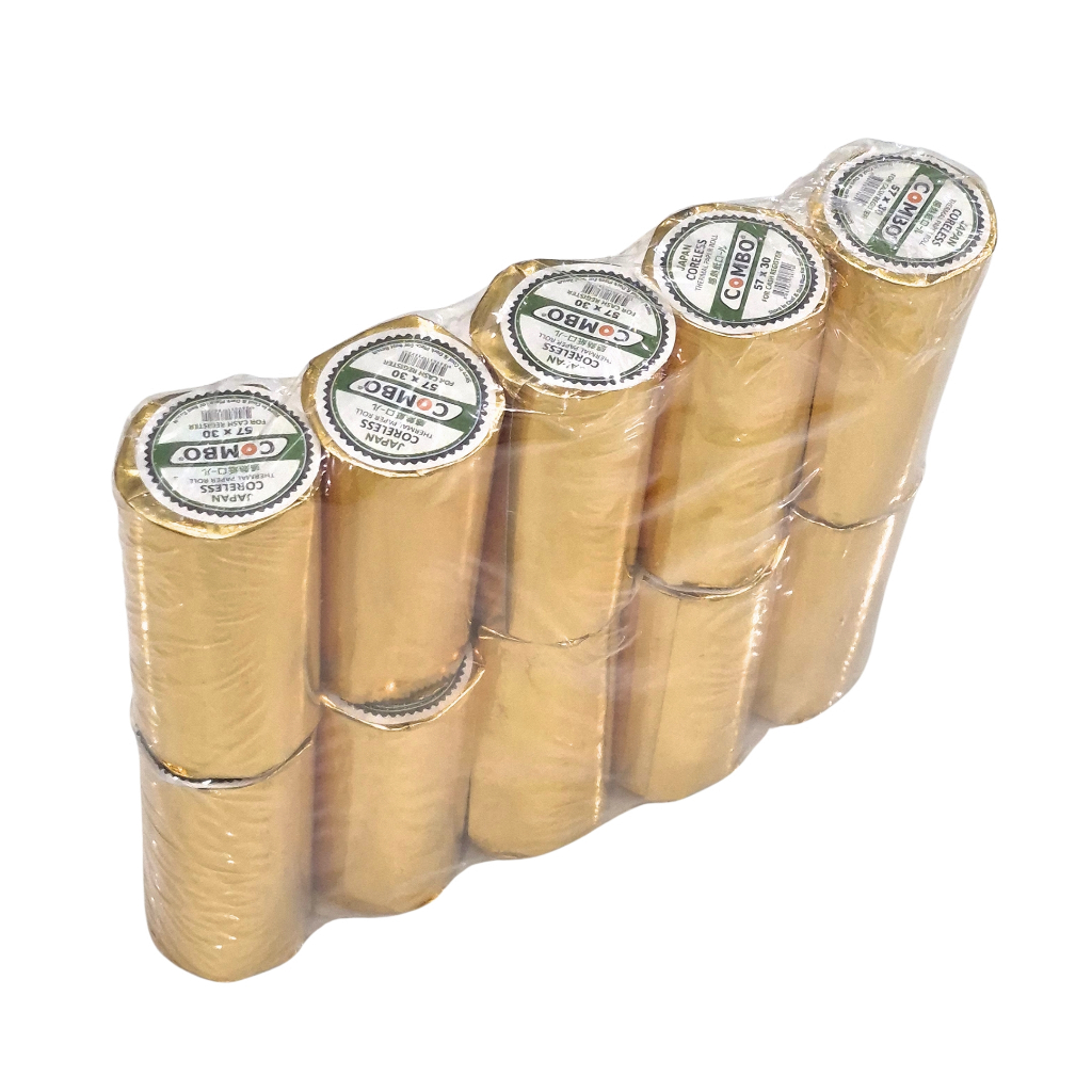 

1 PAK / 10 Pcs Kertas Thermal Combo 57x30 Coreless