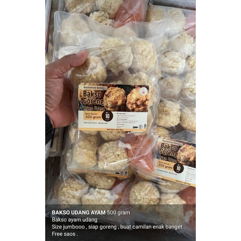 

Bakso udang 500 g 30.000 nikmat dan lezat gurih