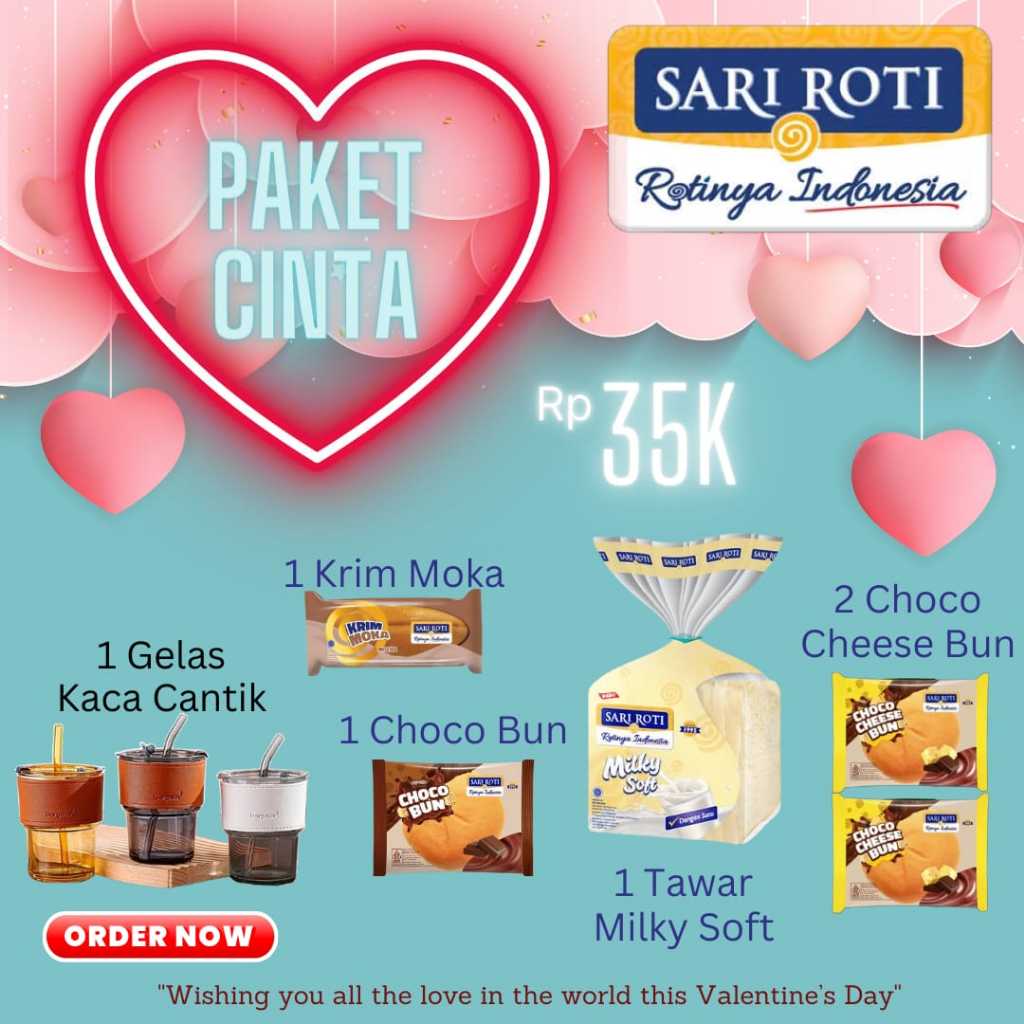 

SARI ROTI PAKET 35.000 + GELAS & BOTOL KACA