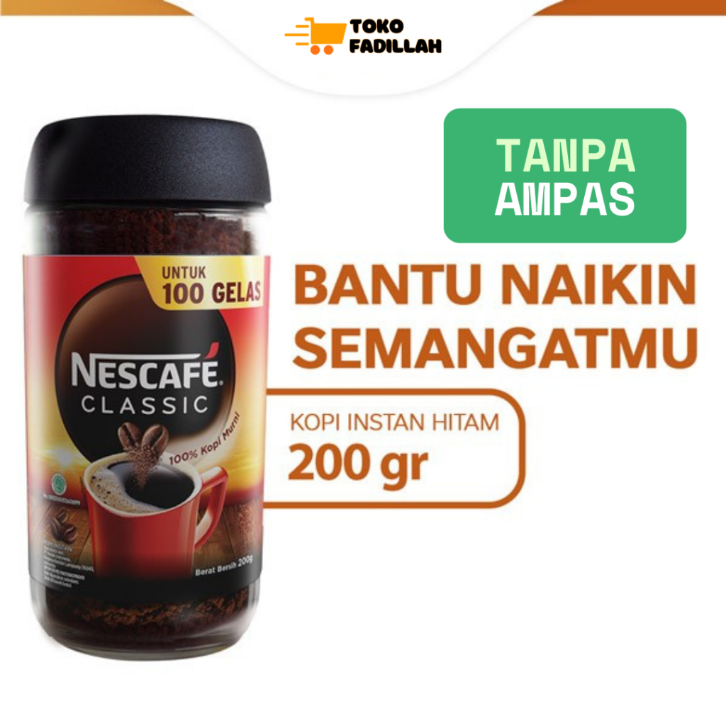

Nescafe Classic 200 gr Kopi Hitam Murni Instan Jar [Toples Kaca]