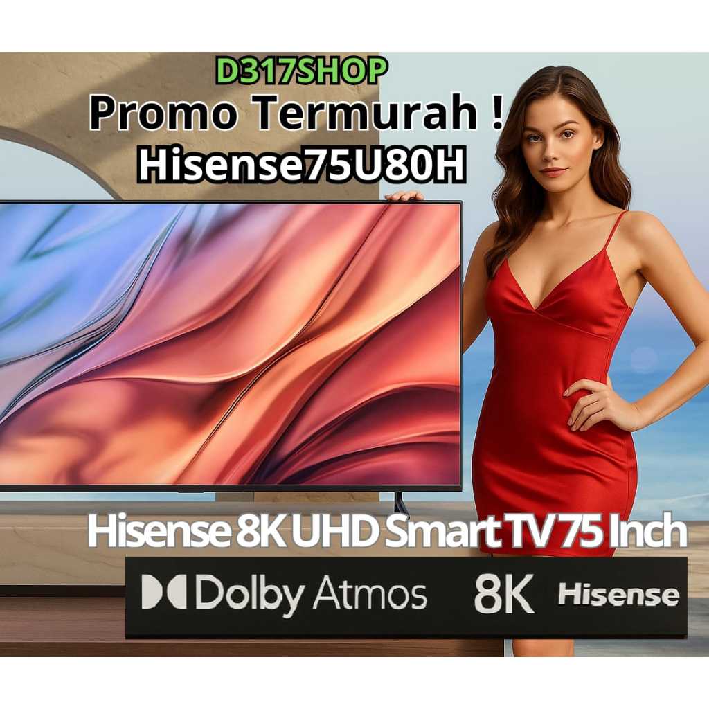 HISENSE SMART TV 75 INCH 8K UHD 75U80H ULED 8K VIDAA