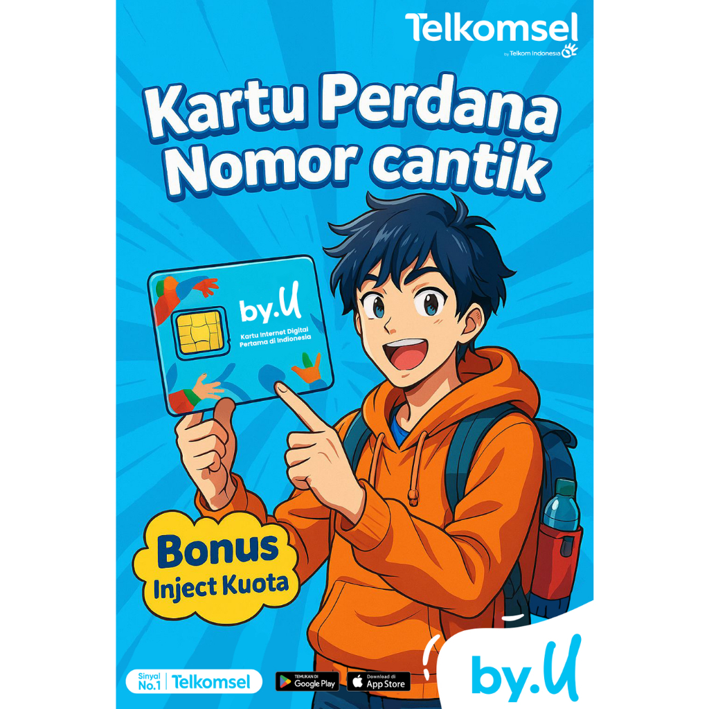 Nomor Cantik by.U Bonus inject kuota 3GB Seri Tahun