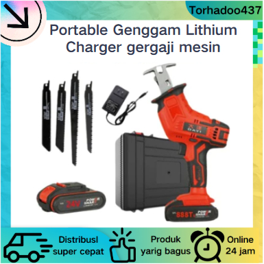 Gergaji Bolak-balik Nirkabel 24V Gergaji Listrik Mini Gergaji Rantai Nirkabel/Mesin Gergaji Kayu/Ger