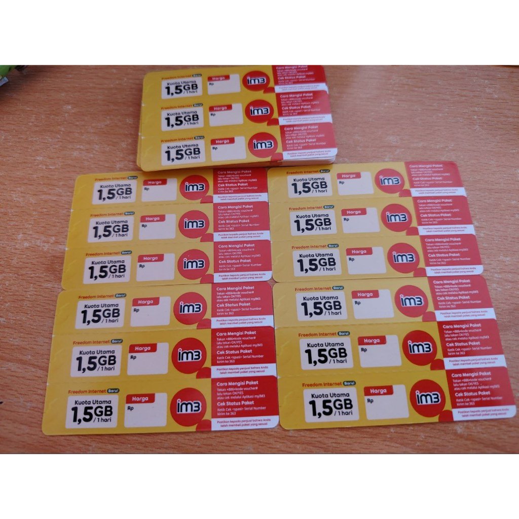 Voucher Kuota Indosat / IM3 1.5GB 1Hari