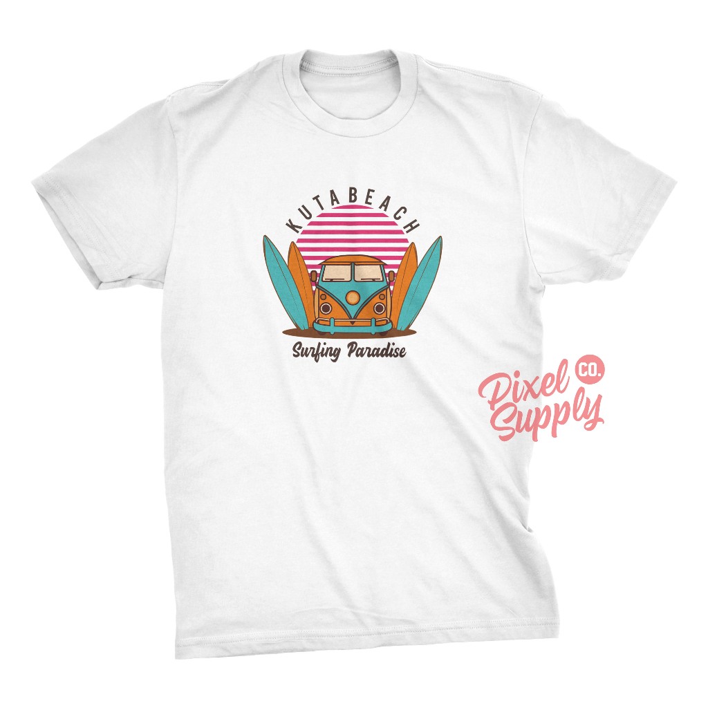 Kaos Surfing Kuta Beach Surfing Paradise Kaos Distro Original Premium