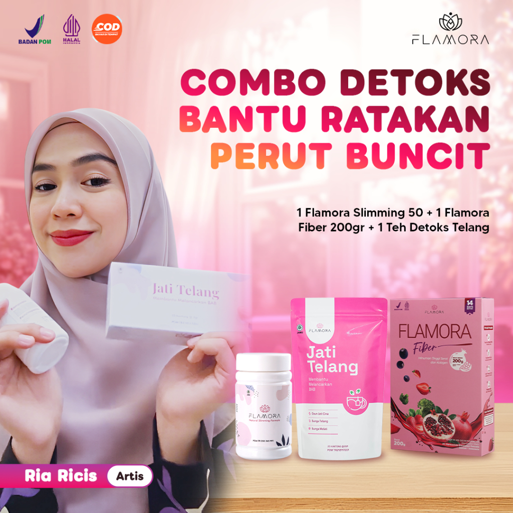 FLAMORA FIBER x FLAMORA 50 Bantu Menyerap Nutrisi,kesehatan Sistem Pencernaan Menurunkan Berat Badan