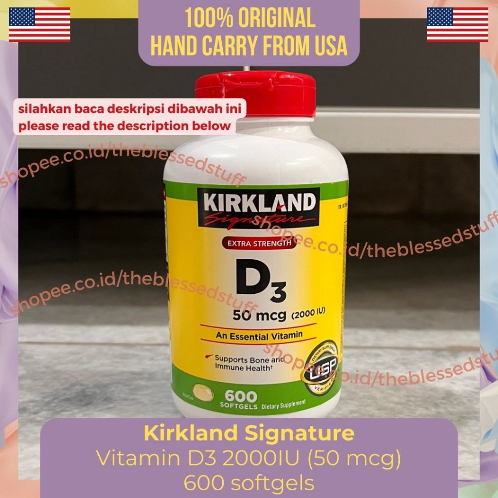 Kirkland Signature Vitamin D3 2000IU 50mcg 600 Softgels 100% Original USA