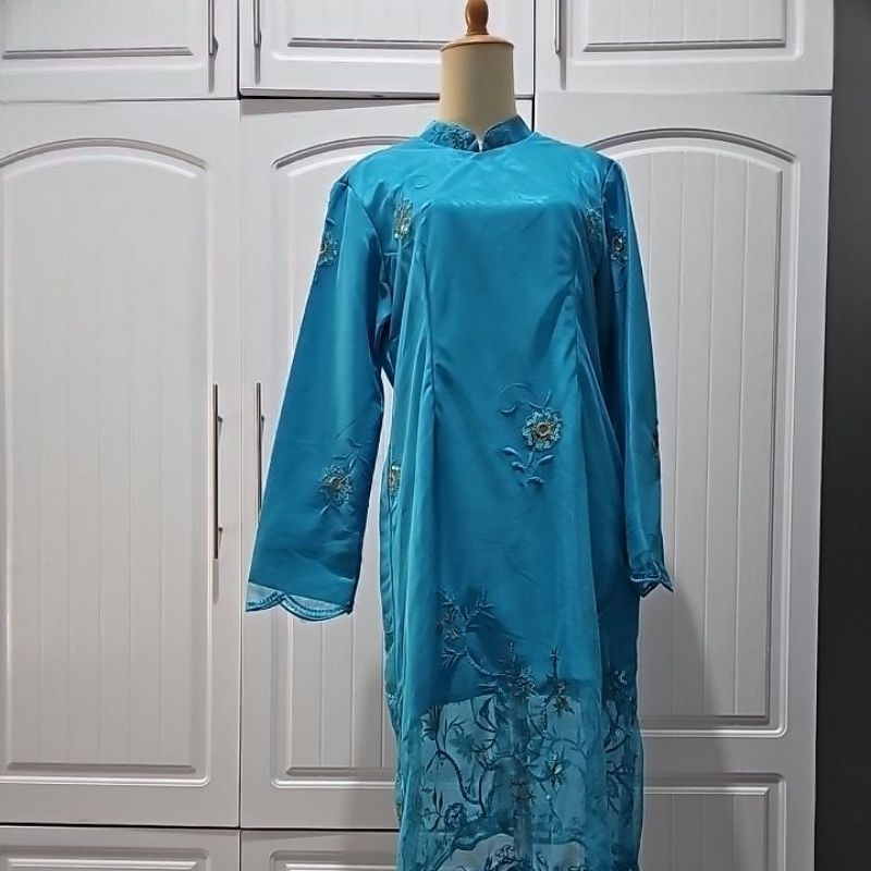 kebaya biru toska preloved