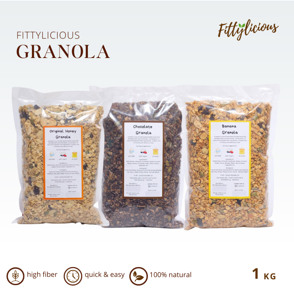

Granola 1kg / Sereal Oats / Original Honey / Chocolate / Cereal / Oats