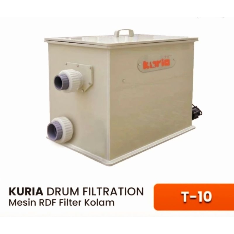 Kuria Drum Filtration Mesin RDF Filter Kolam - T 10 Kap 10 ton - Sumo Koi