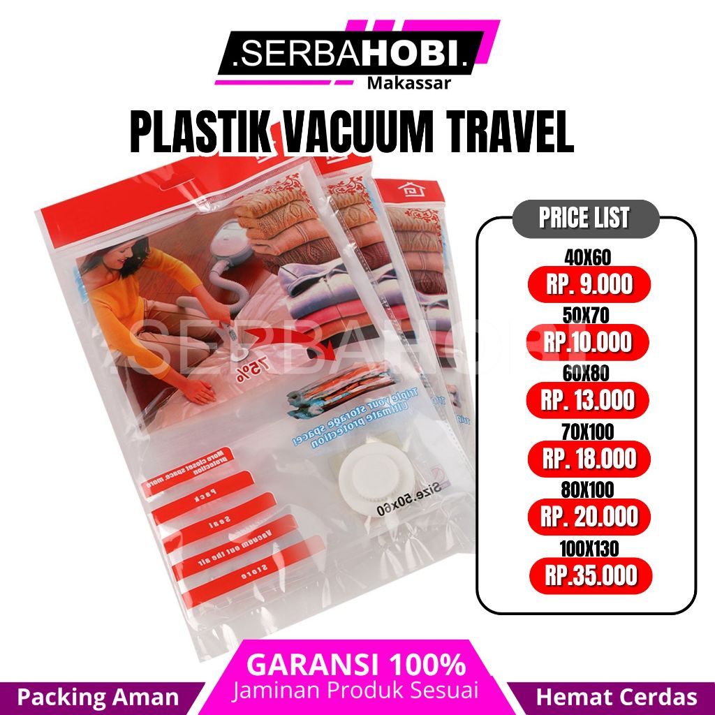 Kantong Vacuum Plastik / Vacuum Plastic bag Travel / VACUUM BAG STORAGE
