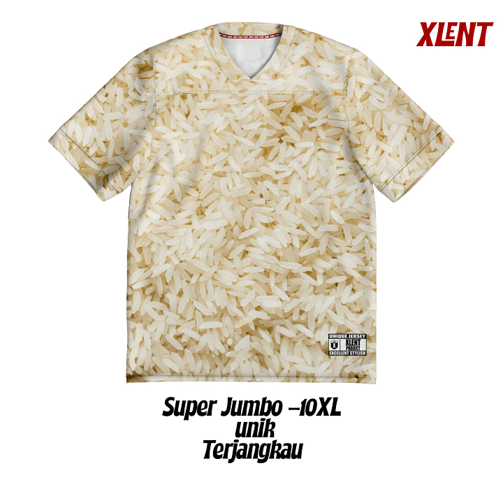 XLENT jersey Unik Beras / Rugby / NFL / Hockey / big size / vintage / Retro Jersey Olahraga / Unik /