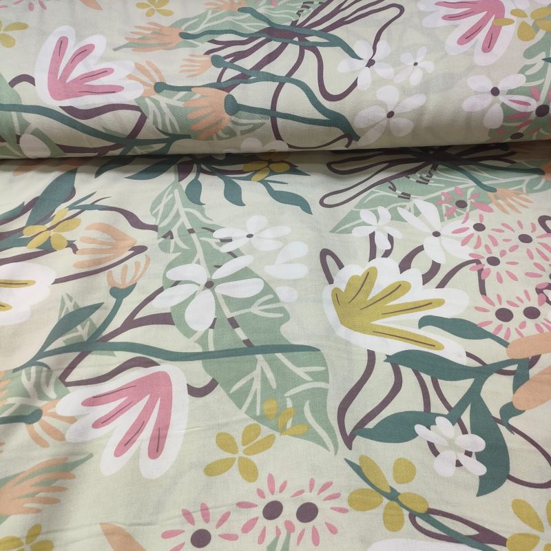 KATUN RAYON MOTIF BUNGA ANGGREK BAHAN KEMEJA,TUNIK,BLOUSE,ATASAN,BAJU SANTAI,DRESS,GAMIS,PIYAMA,KAIN